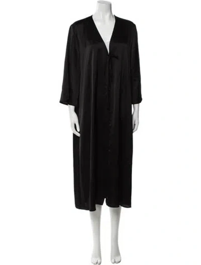 Pre-owned Leset V-neck Midi Length Dress W/ Tags In Black