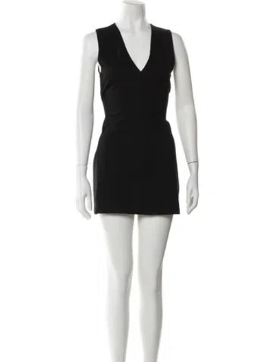 Pre-owned Leset V-neck Mini Dress In Black