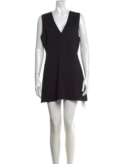 Pre-owned Leset V-neck Mini Dress In Black