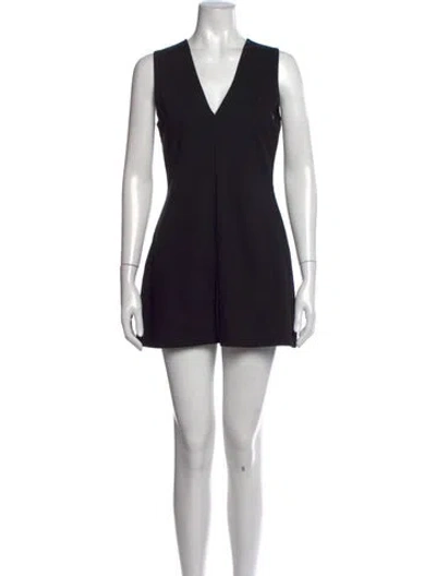 Pre-owned Leset V-neck Mini Dress W/ Tags In Black