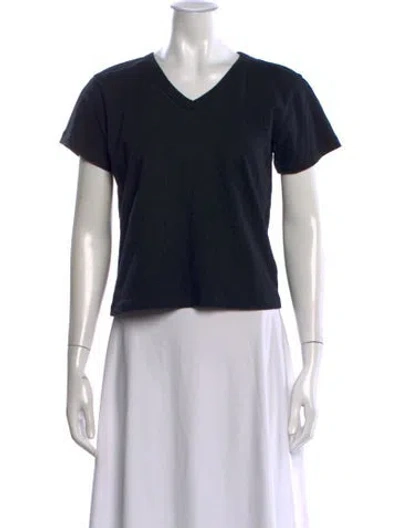 Pre-owned Leset V-neck Short Sleeve T-shirt In Black