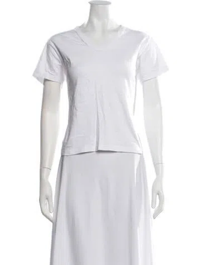 Pre-owned Leset V-neck Short Sleeve T-shirt In White