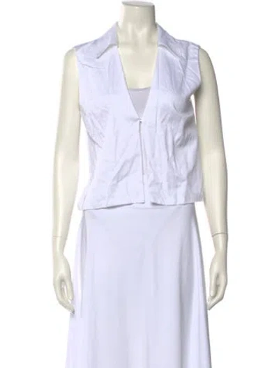 Pre-owned Leset V-neck Sleeveless Crop Top In Green