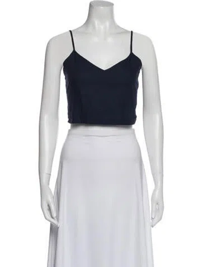 Pre-owned Leset V-neck Sleeveless Crop Top In Multi