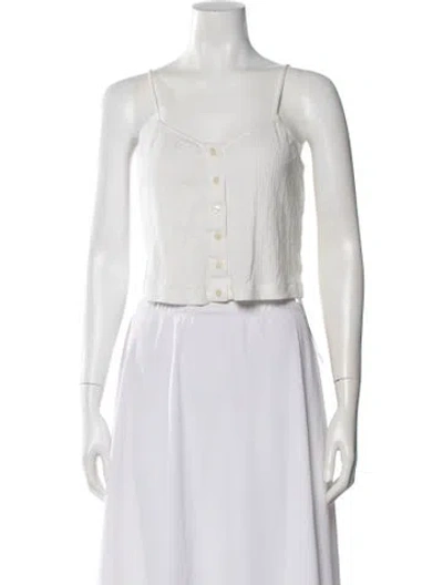 Pre-owned Leset V-neck Sleeveless Crop Top In Neutral