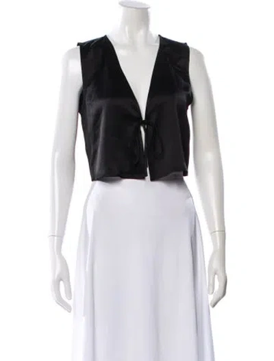 Pre-owned Leset V-neck Sleeveless Crop Top W/ Tags In White