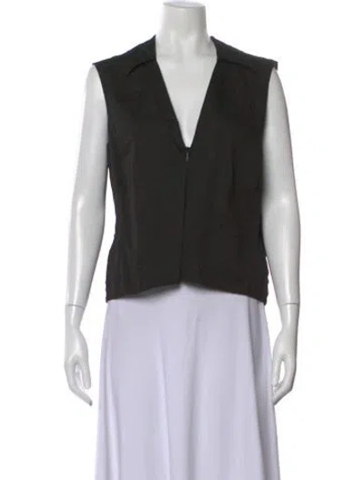 Pre-owned Leset V-neck Sleeveless Top In Black