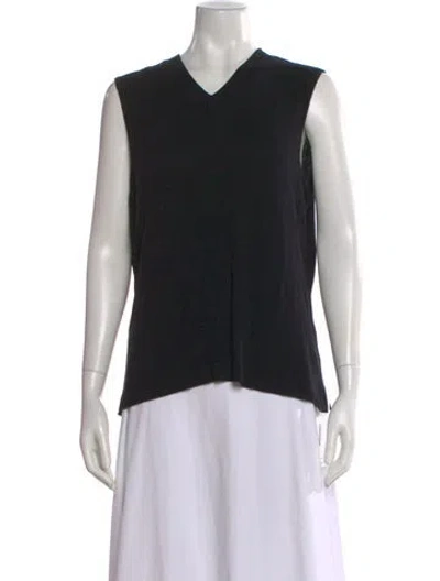 Pre-owned Leset V-neck Sleeveless Top In Black