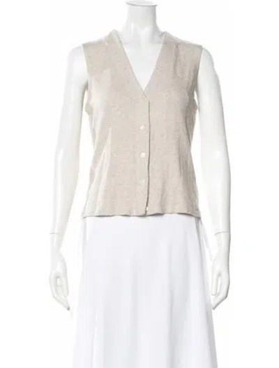 Pre-owned Leset V-neck Sleeveless Top In Neutral