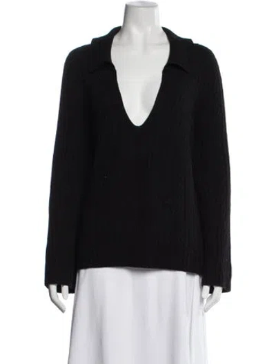Pre-owned Leset V-neck Sweater In Black