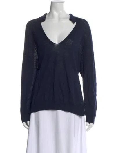 Pre-owned Leset V-neck Sweater In Blue