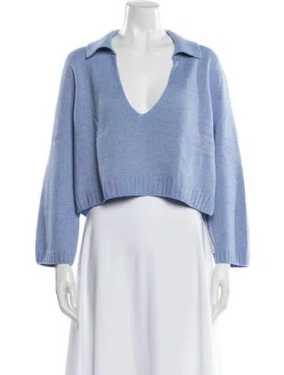 Pre-owned Leset V-neck Sweater In Blue