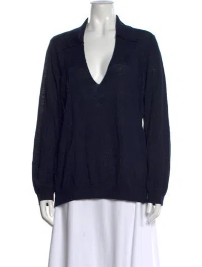 Pre-owned Leset V-neck Sweater In Blue