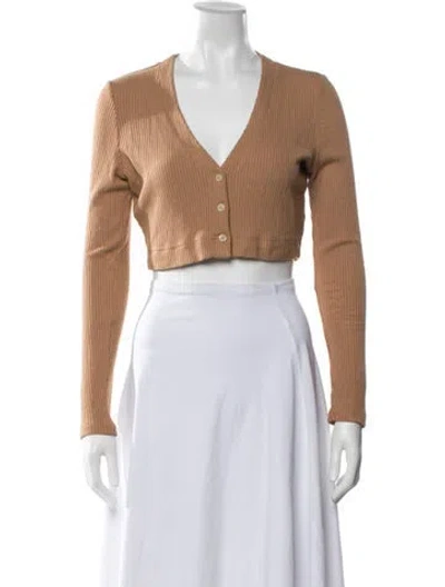 Pre-owned Leset V-neck Sweater In Brown