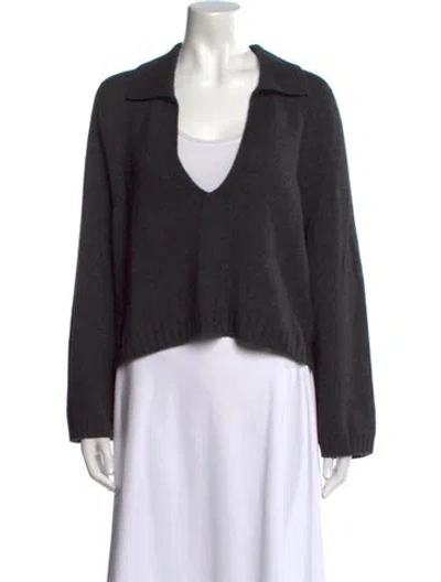 Pre-owned Leset V-neck Sweater In Gray