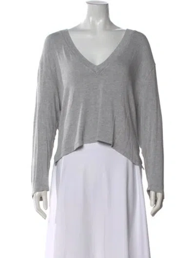 Pre-owned Leset V-neck Sweater In Gray