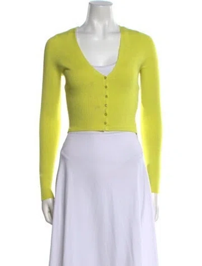 Pre-owned Leset V-neck Sweater In Green