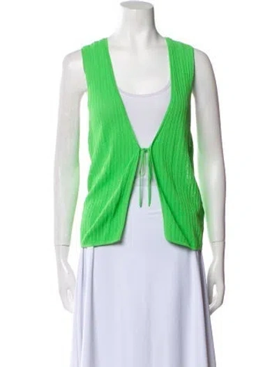 Pre-owned Leset V-neck Sweater In Green