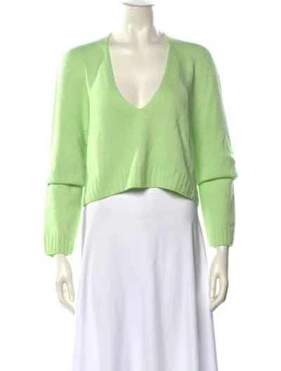 Pre-owned Leset V-neck Sweater In Green