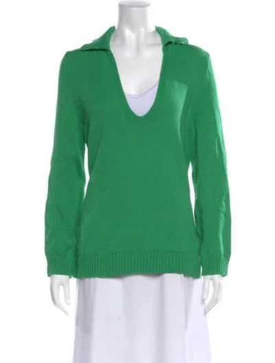Pre-owned Leset V-neck Sweater In Green
