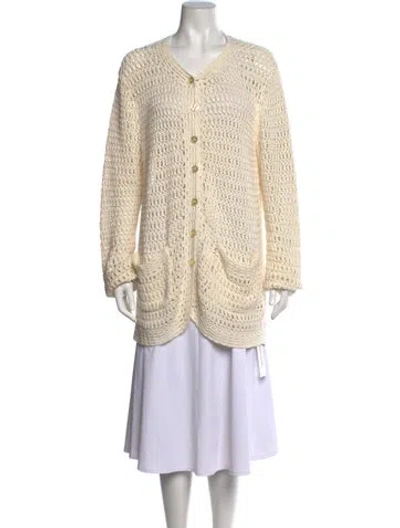 Pre-owned Leset V-neck Sweater In Neutrals