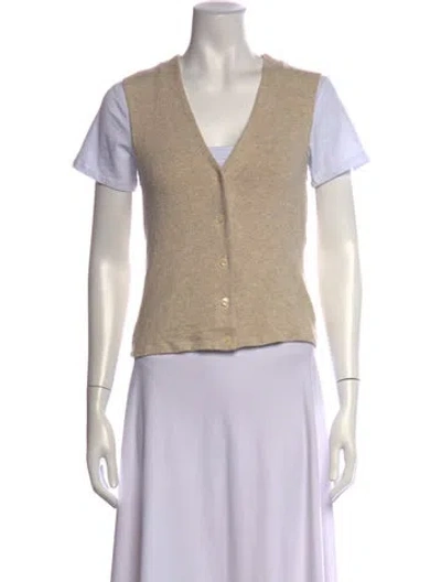 Pre-owned Leset V-neck Sweater In Neutrals