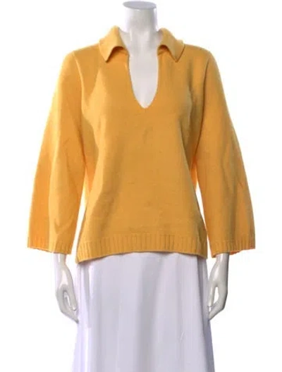 Pre-owned Leset V-neck Sweater In Orange