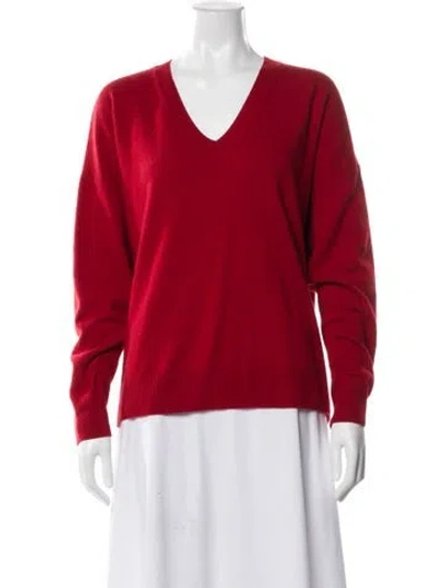 Pre-owned Leset V-neck Sweater In Red