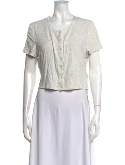 Pre-owned Leset V-neck Sweater In White