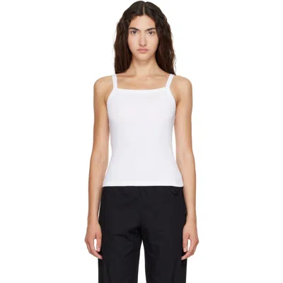 Leset White Nando Square Neck Tank Top
