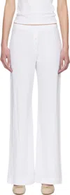 Leset Boxer Pointelle-knit Cotton Pants In White