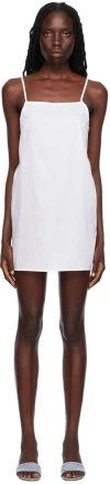 Leset Pointelle Square Neck Mini Dress In White