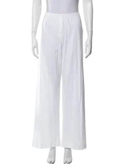 Pre-owned Leset Wide Leg Pants In White