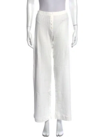 Pre-owned Leset Wide Leg Pants In White