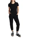 Leset Black Pointelle Slim Fit T-shirt In Black