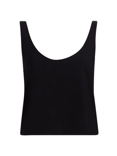 Leset Women's Ari Crop Scoop Tank In Black