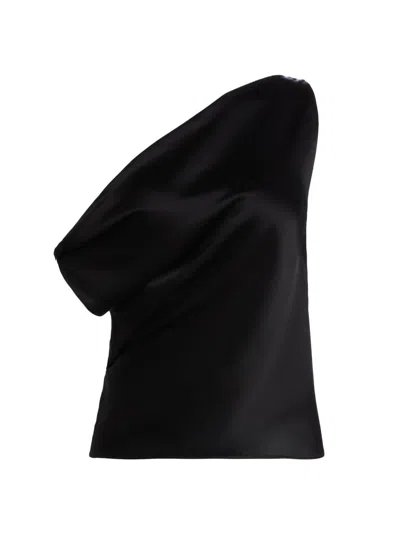 Leset Women's Barb Silk Off-the-shoulder Shell In Black