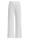 Leset Boxer Pointelle-knit Cotton Pants In White