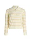 Leset James Stripe Polo In Neutral