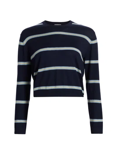 Leset Women's James Striped Merino Wool Sweater In Blue