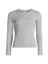 Leset Women's Kelly Long-sleeve Slim-fit T-shirt In Gray