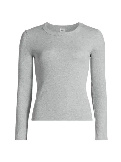Leset Women's Kelly Long-sleeve Slim-fit T-shirt In Gray