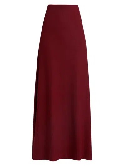 Leset Lauren High-waist Jersey Maxi Skirt In Red