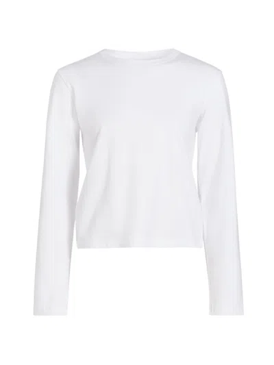 Leset Women's Margo Cotton Long-sleeve T-shirt In White
