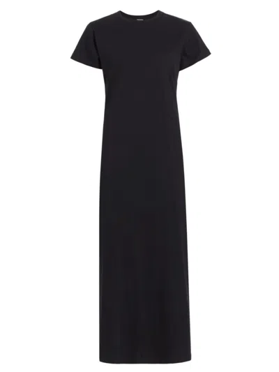 Leset Exclusive Margo Cotton T-shirt Maxi Dress In Black