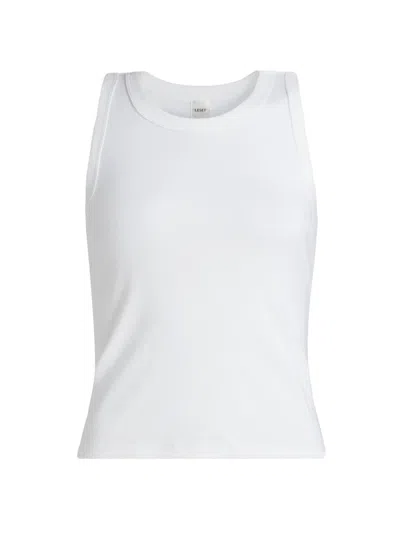 Leset Women's Nando Crewneck Cotton Tank In White