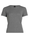 Leset Pointelle Tee In Gray