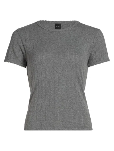 LESET WOMEN'S POINTELLE CREWNECK T-SHIRT