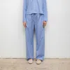 Leset Women's Yoshi Drawstring Pants In Ocean/parchment In Blue