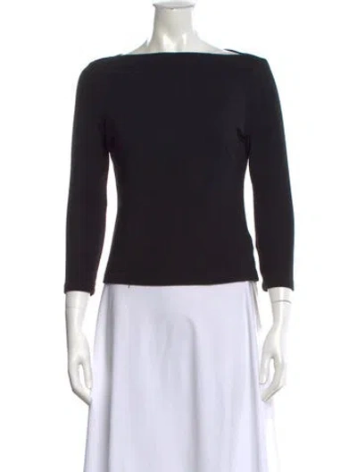 Pre-owned Leset Wool Bateau Neckline Top In Black